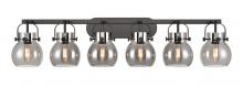 Innovations Lighting 423-6W-BK-G410-6SM - Pilaster II Sphere - 6 Light - 46 inch - Matte Black - Bath Vanity Light