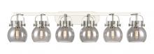 Innovations Lighting 423-6W-PN-G410-6SM - Pilaster II Sphere - 6 Light - 46 inch - Polished Nickel - Bath Vanity Light