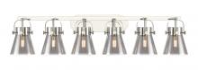 Innovations Lighting 423-6W-PN-G411-6SM - Pilaster II Cone - 6 Light - 46 inch - Polished Nickel - Bath Vanity Light