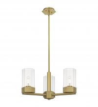 Innovations Lighting 427-3CR-BB-G427-9CL - Claverack - 3 Light - 22 inch - Brushed Brass - Pendant