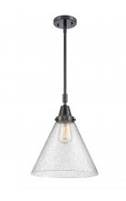  447-1S-BK-G44-L - Cone - 1 Light - 12 inch - Matte Black - Mini Pendant