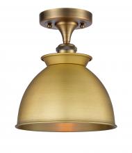 Innovations Lighting 516-1C-BB-M14-BB - Adirondack - 1 Light - 8 inch - Brushed Brass - Semi-Flush Mount