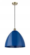 Innovations Lighting 516-1P-AB-MBD-16-BL - Plymouth - 1 Light - 16 inch - Antique Brass - Cord hung - Mini Pendant