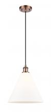  516-1P-AC-GBC-121 - Berkshire - 1 Light - 12 inch - Antique Copper - Cord hung - Mini Pendant