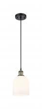  516-1P-BAB-G558-6GWH - Bella - 1 Light - 6 inch - Black Antique Brass - Cord hung - Mini Pendant