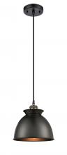 Innovations Lighting 516-1P-BAB-M14-BK-LED - Adirondack - 1 Light - 8 inch - Black Antique Brass - Cord hung - Mini Pendant