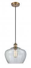 Innovations Lighting 516-1P-BB-G92-L - Fenton - 1 Light - 11 inch - Brushed Brass - Cord hung - Mini Pendant