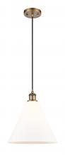 Innovations Lighting 516-1P-BB-GBC-121 - Berkshire - 1 Light - 12 inch - Brushed Brass - Cord hung - Mini Pendant