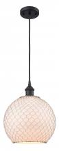 Innovations Lighting 516-1P-BK-G121-10CSN - Farmhouse Chicken Wire - 1 Light - 10 inch - Matte Black - Cord hung - Mini Pendant