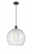 Innovations Lighting 516-1P-BK-G1213-14 - Athens Deco Swirl - 1 Light - 14 inch - Matte Black - Cord hung - Pendant