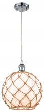 Innovations Lighting 516-1P-PC-G121-10RB - Farmhouse Rope - 1 Light - 10 inch - Polished Chrome - Cord hung - Mini Pendant