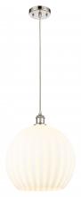 Innovations Lighting 516-1P-PN-G1217-14WV - White Venetian - 1 Light - 14 inch - Polished Nickel - Cord Hung - Pendant