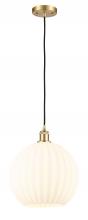 Innovations Lighting 516-1P-SG-G1217-12WV - White Venetian - 1 Light - 12 inch - Satin Gold - Cord Hung - Mini Pendant