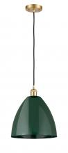 Innovations Lighting 516-1P-SG-MBD-12-GR - Plymouth - 1 Light - 12 inch - Satin Gold - Cord hung - Mini Pendant