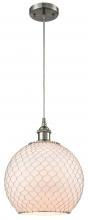 Innovations Lighting 516-1P-SN-G121-10CSN - Farmhouse Chicken Wire - 1 Light - 10 inch - Brushed Satin Nickel - Cord hung - Mini Pendant