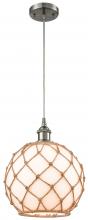 Innovations Lighting 516-1P-SN-G121-10RB - Farmhouse Rope - 1 Light - 10 inch - Brushed Satin Nickel - Cord hung - Mini Pendant