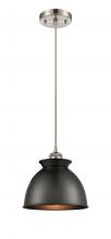 Innovations Lighting 516-1P-SN-M14-BK - Adirondack - 1 Light - 8 inch - Brushed Satin Nickel - Cord hung - Mini Pendant