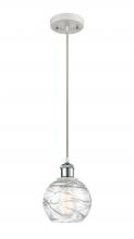 Innovations Lighting 516-1P-WPC-G1213-6 - Athens Deco Swirl - 1 Light - 6 inch - White Polished Chrome - Cord hung - Mini Pendant