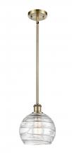 Innovations Lighting 516-1S-AB-G1213-8-LED - Athens Deco Swirl - 1 Light - 8 inch - Antique Brass - Mini Pendant