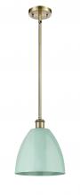 Innovations Lighting 516-1S-AB-MBD-9-SF - Plymouth - 1 Light - 9 inch - Antique Brass - Pendant