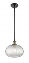 Innovations Lighting 516-1S-BAB-G555-10CL - Ithaca - 1 Light - 10 inch - Black Antique Brass - Mini Pendant