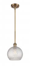  516-1S-BB-G122C-8CL - Athens - 1 Light - 8 inch - Brushed Brass - Mini Pendant