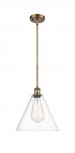 Innovations Lighting 516-1S-BB-GBC-122 - Berkshire - 1 Light - 12 inch - Brushed Brass - Mini Pendant