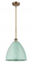 Innovations Lighting 516-1S-BB-MBD-12-SF - Plymouth - 1 Light - 12 inch - Brushed Brass - Pendant