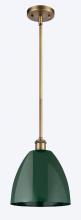 Innovations Lighting 516-1S-BB-MBD-9-GR - Plymouth - 1 Light - 9 inch - Brushed Brass - Pendant