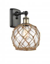 Innovations Lighting 516-1W-BAB-G122-8RB - Farmhouse Rope - 1 Light - 8 inch - Black Antique Brass - Sconce