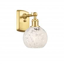 Innovations Lighting 516-1W-SG-G1216-6WM - White Mouchette - 1 Light - 6 inch - Satin Gold - Sconce