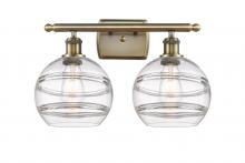 Innovations Lighting 516-2W-AB-G556-8CL - Rochester - 2 Light - 18 inch - Antique Brass - Bath Vanity Light