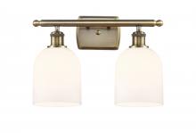  516-2W-AB-G558-6GWH - Bella - 2 Light - 16 inch - Antique Brass - Bath Vanity Light