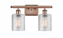 Innovations Lighting 516-2W-AC-G112 - Cobbleskill - 2 Light - 15 inch - Antique Copper - Bath Vanity Light