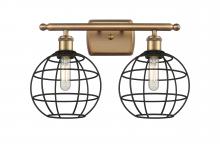 Innovations Lighting 516-2W-BB-CE-8-BK - Lake Placid - 2 Light - 18 inch - Brushed Brass - Bath Vanity Light