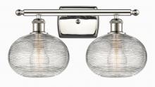 Innovations Lighting 516-2W-PN-G555-8CL - Ithaca - 2 Light - 18 inch - Polished Nickel - Bath Vanity Light