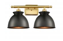 Innovations Lighting 516-2W-SG-M14-BK - Adirondack - 2 Light - 18 inch - Satin Gold - Bath Vanity Light