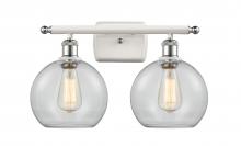 Innovations Lighting 516-2W-WPC-G122-8 - Athens - 2 Light - 18 inch - White Polished Chrome - Bath Vanity Light