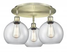 Innovations Lighting 516-3C-AB-G122-8 - Athens - 3 Light - 20 inch - Antique Brass - Flush Mount