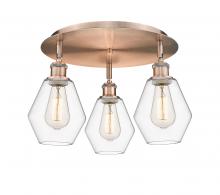 Innovations Lighting 516-3C-AC-G652-6 - Cindyrella - 3 Light - 18 inch - Antique Copper - Flush Mount