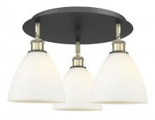 Innovations Lighting 516-3C-BAB-GBD-751 - Bristol - 3 Light - 19 inch - Black Antique Brass - Flush Mount