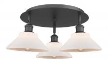  516-3C-BK-G131 - Orwell - 3 Light - 20 inch - Matte Black - Flush Mount