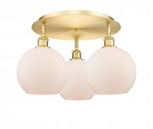 Innovations Lighting 516-3C-SG-G121-8 - Athens - 3 Light - 20 inch - Satin Gold - Flush Mount