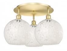  516-3C-SG-G1216-10WM - White Mouchette - 3 Light - 22 inch - Satin Gold - Flush Mount