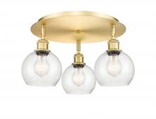 Innovations Lighting 516-3C-SG-G124-6 - Athens - 3 Light - 18 inch - Satin Gold - Flush Mount