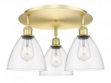  516-3C-SG-GBD-752 - Bristol - 3 Light - 19 inch - Satin Gold - Flush Mount