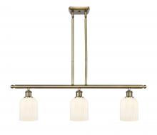  516-3I-AB-G559-5GWH - Bridal Veil - 3 Light - 36 inch - Antique Brass - Cord hung - Island Light