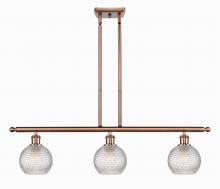  516-3I-AC-G122C-6CL - Athens - 3 Light - 36 inch - Antique Copper - Cord hung - Island Light