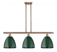 Innovations Lighting 516-3I-AC-MBD-9-GR - Plymouth - 3 Light - 36 inch - Antique Copper - Cord hung - Island Light