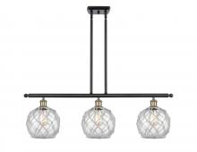  516-3I-BAB-G122-8RW - Farmhouse Rope - 3 Light - 36 inch - Black Antique Brass - Cord hung - Island Light